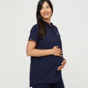 Figs Maternity Kitale Navy Scrub Top Medium